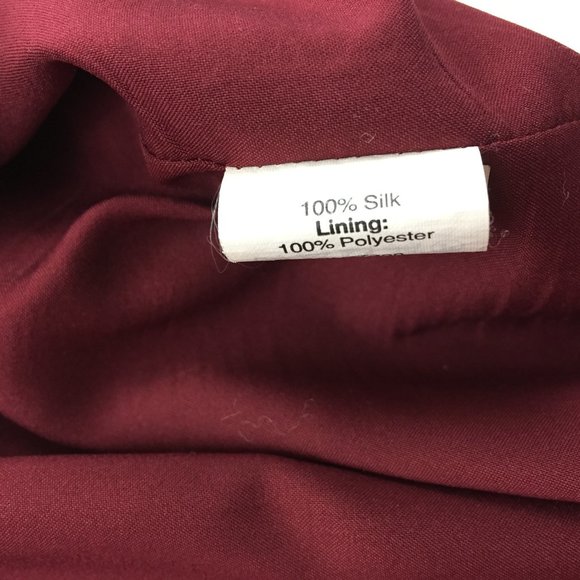 MADEWELL Berry 100% Silk High Low Hem Front Overlay Pull On Skirt - Picture 3 of 8